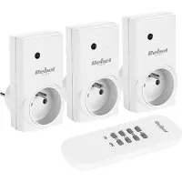 Rebel URZ1226 Prese telecomandate, 3 pezzi con telecomando, bianco