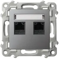 Ospel Presa doppia per computer, cat. 5e MMC SZAFIR Grey
