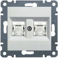 Hager Presa computer doppia RJ45 cat.6 UTP, bianca WL2160 Lumina