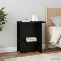Prolenta Maison Exclusive - Tavolino da caffè nero, finitura effetto legno di quercia, 40 x 30 x 49 cm, materiale: legno composito