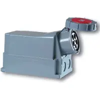 Pce Presa multipla festeggiativa, 125 A, 5 poli, 400 V, colore rosso, grado di protezione IP67, con guarnizione per cavo, modello 145-6p