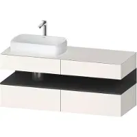 Duravit Collection One Meuble sous-vasque en console, 2 tiroirs, 2 coulissants, découpe à gauche, 1400x550x600mm, niche graphite mat, QA4765049840010, QA4765049840010