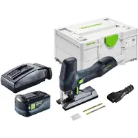 Festool Seghetto alternativo a batteria PSC-E 18 EB-Basic 18 V 40 mm + 1x batteria 5,0 Ah + caricabatterie + Systainer