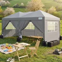 Quictent Gazebo pieghevole 3x6 m con 6 pareti laterali, gazebo da giardino pop-up con borsa con rotelle, gazebo da festa 3x6, per feste all'aperto, matrimoni, cerimonie