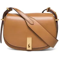 Ralph Lauren per donna. 428891391002 Borsa in pelle Saddle marrone (OSFA), Beige, Casual