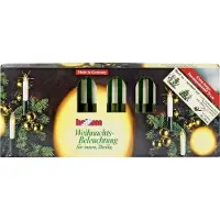 Hellum , catena per candele da soffitto, 20 candele, verde/avorio