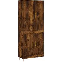 vidaXL Credenza rovere affumicato 69,5x34x180 cm materiale a base di legno