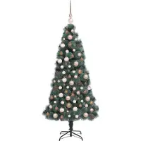 vidaXL Albero di Natale artificiale preilluminato con set di palline 180 cm