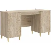 vidaXL Scrivania in rovere Sonoma 142,5 x 50 x 75 cm in materiale composito
