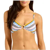 Seafolly Women's Kai Ring Front Bralette Parte superiore bikini Donna (40, arancione)