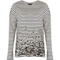 Pinko Melegnano Mariniere Jersone Ri Ecru/navy Taglia: S | Maglie a manica lunga Outlet | Donna | Marrone