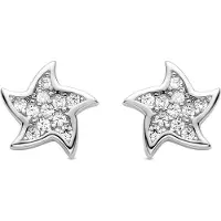 Luxenter Orecchini 'Tsya' argento / trasparente