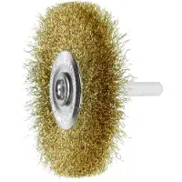 Lessmann Spazzola circolare con gambo in filo di ottone da 0,20 mm, ⌀ spazzola x larghezza setole: 70X10 mm