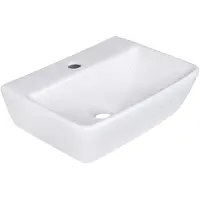 BELVIT Lavabo Lotus in Vetroceramica Lavabo da appoggio Lavabo sospeso Lavabo per le mani Mobile lavabo Bianco 40 cm