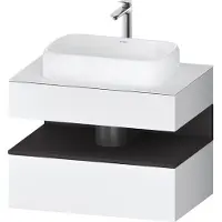 Duravit Collection One Meuble sous-vasque sur console, 1 tiroir, 1 tiroir, découpe au centre, 800x550x600mm, niche graphite super mate, QA4730080180000, QA4730080180000