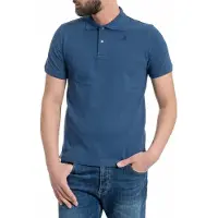 K-way per uomo. K5127BW Polo Amedee Pique blu (L), Casual, Cotone, Manica corta