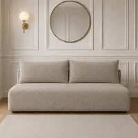 Sofello Divano LUNO boucle con funzione letto Beige - Divano moderno boucle per il vostro salotto, zona letto: 204×144 cm