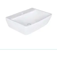 BELVIT Lavabo Lotus in Vetroceramica, lavabo da appoggio, lavabo sospeso, lavabo per le mani, mobile lavabo, bianco, 50 cm