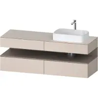 Duravit Collection One Meuble sous-vasque sur console, 2 tiroirs, 2 coulissants, découpe à droite, 1600x550x600mm, niche basalte mat, QA4778043910010, QA4778043910010