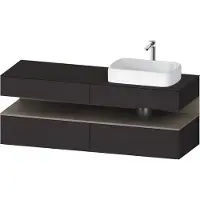 Duravit Collection One Meuble sous-vasque sur console, 2 tiroirs, 2 coulissants, découpe à droite, 1600x550x600mm, niche basalte mat, QA4778043800000, QA4778043800000