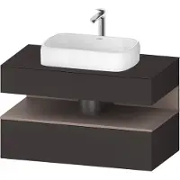 Duravit Collection One Meuble sous-vasque sur console, 1 tiroir, 1 tiroir, découpe au centre, 1000x550x600mm, niche basalte mat, QA4731043800010, QA4731043800010