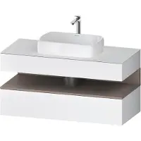 Duravit Collection One Meuble sous-vasque sur console, 1 tiroir, 1 tiroir, découpe au centre, 1200x550x600mm, niche basalte mat, QA4732043180010, QA4732043180010