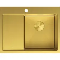 Mexen Exar lavello in acciaio a 1 vasca con sgocciolatoio, destro 620 x 480 mm, dorato HC - 6432621005P-55HC