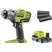 Ryobi Avvitatore a impatto 18V ONE+, 3 modalità, attacco quadrato da 1/2", batteria da 2 Ah, borsa e adattatore da 1/4", R18IW3-120S
