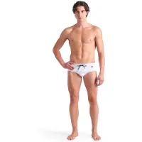 Arena Logotype Swim Briefs 12 White-black Taglia: 100 | Pantaloncini da bagno Outlet | Uomo | Bianco