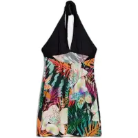 Desigual , Vestito corto tropicale, Donna, Viscosa, Nero, M