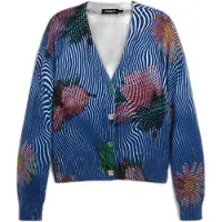 Desigual , cardigan a fiori, Donna, Cotone, Blu, XS