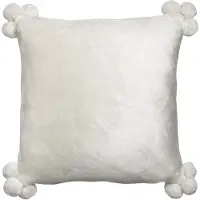 Vivaraise Fodere per cuscini TENDER POMPONS - Bianco - 45x45 cm