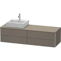 Duravit XSquare Meuble sous-vasque sur console suspendu, 4 tiroirs, vasque à gauche, 1600x400x548mm, XS4914L9090, XS4914L9090