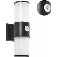 Adviti | Lampada LED Esterna DALIA - 2x E27 - Nera - Con Sensore Di Movimento - IP54 Impermeabile