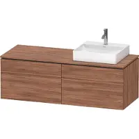 Duravit L-Cube Meuble sous-lavabo en console suspendu, avec plan de toilette en console, 4 tiroirs, vasque à droite, 1420x482x550mm, LC4870R79790000, LC4870R79790000