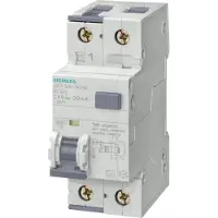 Siemens Interruttore differenziale/generale , 10 kA, 1P+N, tipo F, superresistente K, 30 mA, classe B, corrente nominale: 6 A 5SU13543KK06