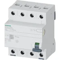 Siemens Interruttore differenziale , a 4 poli, tipo B+, ritardo breve, In: 40 A, 300 mA 5SV36444KK14