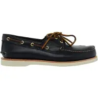 Timberland per uomo. TB0A2NUPEP81 Barca da uomo realizzata su misura in nero (42 W), Pelle, Basso, Stringhe, Casual