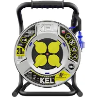 Plastrol Avvolgicavo 30m HEAVY LINE blu con tamburo in metallo e 4 prese da 230 V