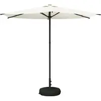 vidaXL Ombrellone da giardino con base , 270 x 270 cm, in poliestere, a forma rettangolare, color crema