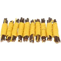 Gistuch 10 bastoncini da masticare per criceti, rami di melo e corda di carta, giocattolo da masticare in legno intrecciato per conigli, cincillà, giallo