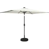 vidaXL Ombrellone da giardino con luci a LED e base, 200 x 300 cm