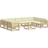 vidaXL Set da salotto da esterno, 10 pezzi, bianco e crema