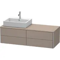 Duravit XSquare Meuble sous-vasque sur console suspendu, 4 tiroirs, vasque à gauche, 1400x400x548mm, XS4913L4343, XS4913L4343