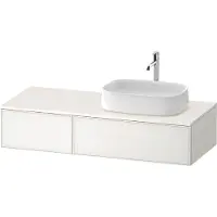 Duravit Zencha Meuble sous-lavabo avec console, 1300x550mm, 2 tiroirs, 1 découpe à droite, ZE4817064840000, ZE4817064840000