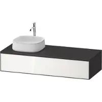 Duravit Zencha Meuble sous-lavabo sur console, 1300x550mm, 1 tiroir, 1 découpe à gauche, ZE4812L64800000, ZE4812L64800000