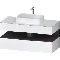 Duravit Collection One Meuble sous-vasque sur console, 1 tiroir, 1 tiroir, découpe au centre, 1200x550x600mm, niche graphite super mate, QA4732080180010, QA4732080180010