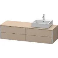 Duravit XSquare Meuble sous-vasque sur console suspendu, 4 tiroirs, vasque à droite, 1600x400x548mm, XS4914R7575, XS4914R7575