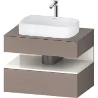 Duravit Collection One Meuble sous-vasque sur console, 1 tiroir, 1 tiroir, découpe au centre, 800x550x600mm, niche blanc ultra-brillant, QA4730022430010, QA4730022430010