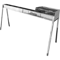 Lisa - Set di accessori per barbecue Milano 100+40+ paratia - Linea Acciaio
